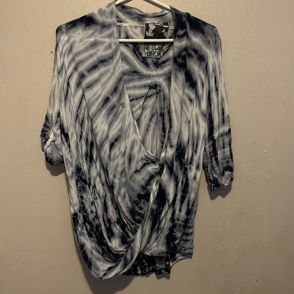 Young Fabulous and Broke Blue the dye blouse.